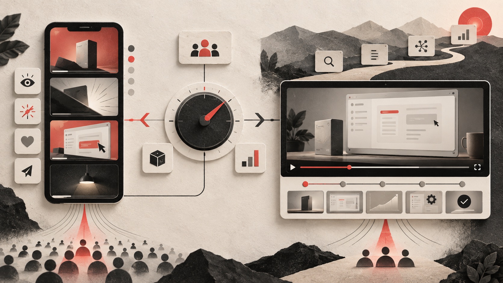 A format comparison between rapid vertical video and deeper horizontal product storytelling